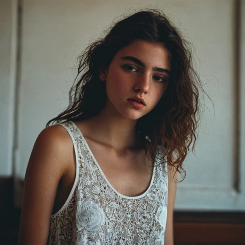 young woman,portrait of a girl,girl portrait,mystical portrait of a girl,girl in t-shirt,moody portrait,paloma,nightgown,portrait photography,beautiful young woman,pretty young woman,girl in cloth,romantic portrait,girl on a white background,pale,relaxed young girl,simone simon,woman portrait,portrait photographers,isabel,Photography,Documentary Photography,Documentary Photography 08