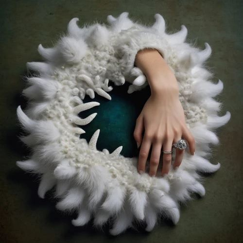 large anemone,filled anemone,turquoise wool,circular ring,door wreath,sea anemone,star anemone,coil,sheep knitting,conceptual photography,felted,celestial chrysanthemum,dahlia white-green,ringed-worm,nine-tailed,anemone of the seas,felt flower,knitting wool,inflatable ring,wreath,Photography,Documentary Photography,Documentary Photography 29