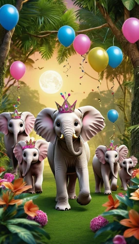 cartoon elephants,animal balloons,circus elephant,pink elephant,elephant herd,whimsical animals,elephants,elephant camp,dumbo,cartoon forest,pachyderm,children's background,elephant ride,pink balloons,anthropomorphized animals,easter theme,happy birthday balloons,luau,3d fantasy,animal film,Photography,General,Realistic