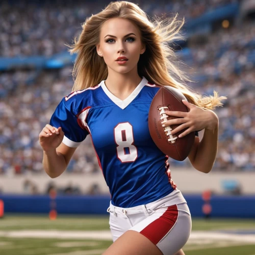 touch football (american),sports girl,nfl,football player,sprint football,sports jersey,national football league,indoor american football,cheerleader,touch football,sports uniform,sexy athlete,flag football,sports,gridiron football,women's football,international rules football,football,playing sports,sports game,Photography,General,Realistic