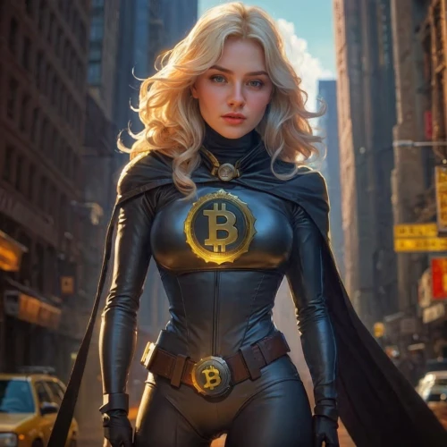 btc,kryptarum-the bumble bee,super heroine,catwoman,goddess of justice,cryptocoin,litecoin,blonde woman,superhero,billionaire,captain marvel,femme fatale,figure of justice,black suit,sexy woman,metropolis,wonder woman city,black and gold,bitcoin,woman power