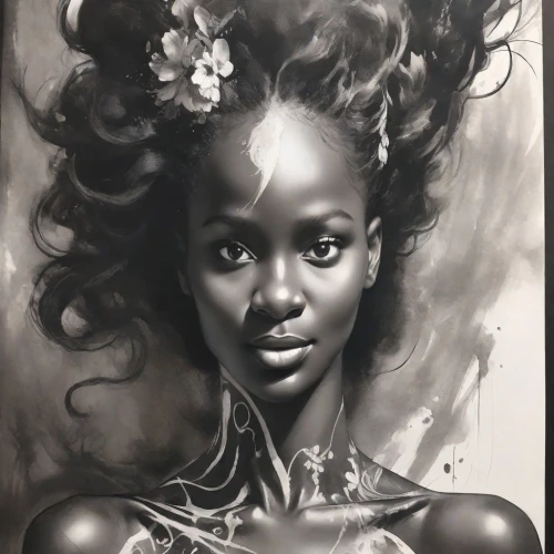 charcoal drawing,charcoal pencil,african woman,graphite,african american woman,african art,charcoal,black woman,fantasy portrait,pencil drawing,voodoo woman,pencil drawings,girl portrait,oil on canvas,woman portrait,afro american girls,black pearl,dryad,oil painting on canvas,beautiful african american women