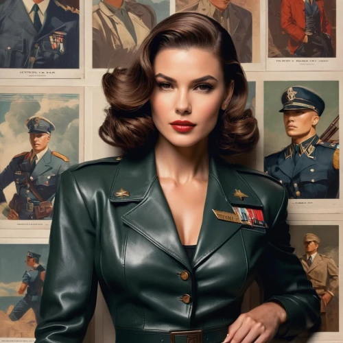 flight attendant,stewardess,retro women,retro woman,femme fatale,military uniform,pin ups,military person,military officer,a uniform,allied,policewoman,spy,1940 women,pin up,pin-up model,green jacket,pin-up,agent provocateur,vintage woman,Photography,Documentary Photography,Documentary Photography 03