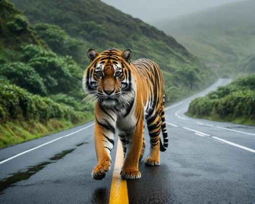 wild animals crossing,a tiger,asian tiger,bengal tiger,tiger,zebra crossing,tigers,sumatran tiger,bengal,road marking,young tiger,wildlife,tiger png,toyger,tigerle,siberian tiger,bengalenuhu,traffic hazard,right of way,wild life,Photography,General,Natural