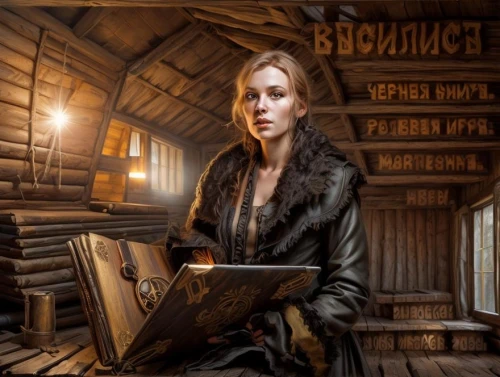 girl studying,blacksmith,girl in a historic way,female doctor,game illustration,merchant,photo painting,world digital painting,sci fiction illustration,balalaika,librarian,painting technique,blockhouse,blonde woman reading a newspaper,girl with bread-and-butter,dulcimer,fantasy portrait,portrait background,art painting,fantasy picture