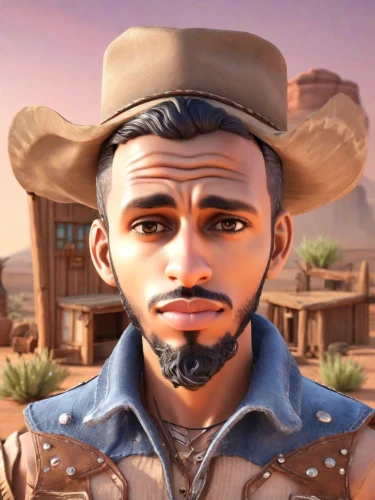 sombrero mist,cowboy,miguel of coco,wild west,western,sinai,sheriff,merzouga,carlitos,sombrero,pompadour,abel,desert background,tangelo,twitch icon,mexican,francisco,eldorado,cholado,cowboy hat,Digital Art,3D