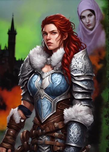 massively multiplayer online role-playing game,dwarf sundheim,heroic fantasy,female warrior,sterntaler,game illustration,joan of arc,castleguard,paladin,android game,half orc,northrend,crusader,collectible card game,celtic queen,portrait background,fantasy portrait,warrior and orc,kosmea,arcanum