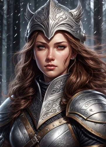 female warrior,joan of arc,fantasy portrait,heroic fantasy,warrior woman,paladin,massively multiplayer online role-playing game,ice queen,the snow queen,norse,swordswoman,fantasy art,celtic queen,fantasy warrior,silver arrow,fantasy woman,sterntaler,huntress,samara,catarina