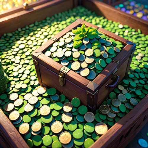 bottle caps,treasure chest,coins stacks,tokens,pirate treasure,collected game assets,music chest,savings box,game pieces,coins,moneybox,buttons,wooden cubes,rupees,a drawer,wooden mockup,gnome and roulette table,pennies,hoard,coin drop machine,Anime,Anime,Cartoon