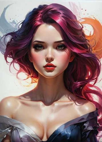 mermaid vectors,fantasy art,fantasy woman,fantasy portrait,scarlet witch,world digital painting,mermaid background,acerola,red-haired,mystical portrait of a girl,fae,fantasy girl,hair coloring,ariel,rosa ' amber cover,fairy tale character,la violetta,medusa,fantasy picture,illustrator,Conceptual Art,Fantasy,Fantasy 03