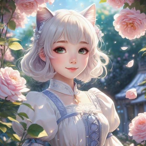 camellia,blossom kitten,fantasy portrait,camellias,portrait background,white blossom,romantic portrait,flower background,white cat,flora,apple blossoms,holding flowers,eglantine,camellia blossom,flower cat,blossoms,cherry blossoms,sakura flower,spring blossoms,spring crown,Photography,Fashion Photography,Fashion Photography 24