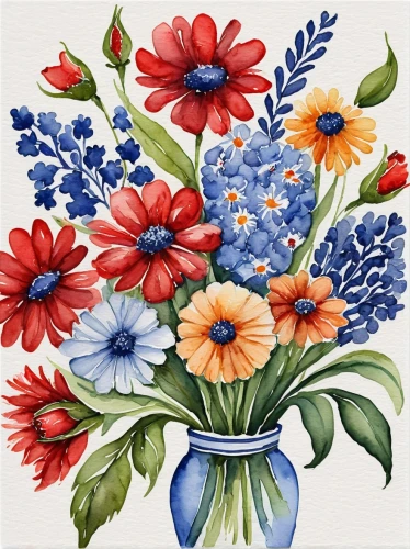 watercolour flowers,watercolor flowers,flower painting,flowers png,watercolour flower,watercolor flower,flower illustration,flower illustrative,flower drawing,flower art,cartoon flowers,flowers pattern,floral composition,colorful flowers,blue daisies,zinnias,summer flowers,watercolor pencils,floral border,floral greeting card,Illustration,Paper based,Paper Based 24