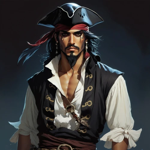 pirate,pirate treasure,pirates,jolly roger,piracy,pirate flag,galleon,east indiaman,caravel,rum,captain,pirate ship,male character,jack,key-hole captain,hook,black pearl,mayflower,cg artwork,maties,Illustration,Realistic Fantasy,Realistic Fantasy 07