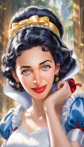 snow white,queen of hearts,oil cosmetic,housekeeper,woman holding pie,the girl's face,sailor,hostess,jane austen,meticulous painting,dodge la femme,fairy tale character,cinderella,a charming woman,milkmaid,jigsaw puzzle,girl in a historic way,wonderwoman,marguerite,fantasy woman,Digital Art,Anime