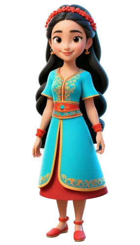 mulan,aladha,azerbaijan azn,agnes,moana,folk costume,hanbok,turpan,ethnic dancer,jasmine,disney character,folk costumes,aladin,asian costume,pocahontas,traditional costume,cute cartoon character,maya,princess anna,female doll