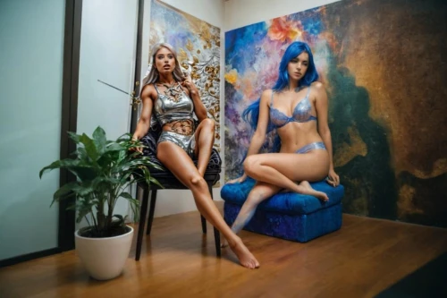 art model,murals,bodypaint,blue room,art gallery,bodypainting,mural,latex clothing,paintings,photography studio,body painting,wall decor,painted wall,wall decoration,wall art,fantasy woman,wall painting,in a studio,studio photo,art painting