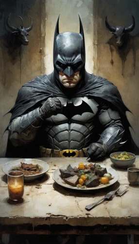 dark mood food,batman,dining,food icons,omnivore,fine dining restaurant,diner,kids' meal,appetite,romantic dinner,fine dining,breakfast table,hunger,enjoy the meal,dinner for two,delicious meal,dinner,black plates,dinner party,holy supper,Illustration,Abstract Fantasy,Abstract Fantasy 18