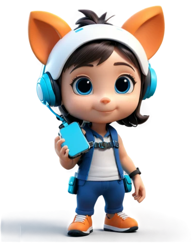 cute cartoon character,agnes,cute cartoon image,headphone,pubg mascot,clementine,pororo the little penguin,tracer,mp3 player accessory,hearing,dj,animated cartoon,headset,vector girl,child fox,listening to music,audio engineer,audio player,rockabella,earphone,Unique,3D,3D Character