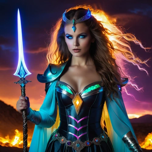 blue enchantress,fantasy woman,sorceress,warrior woman,female warrior,symetra,the enchantress,fantasy warrior,fantasy picture,fantasy art,goddess of justice,heroic fantasy,digital compositing,celtic queen,celtic woman,wind warrior,fantasy portrait,priestess,visual effect lighting,fierce,Photography,General,Realistic