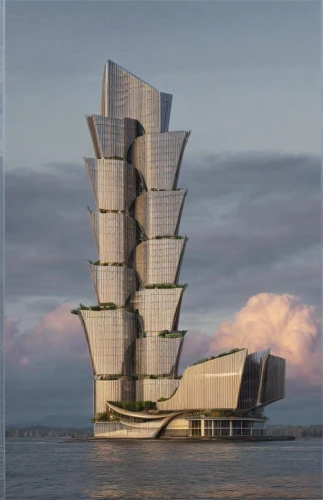 futuristic architecture,cube stilt houses,very large floating structure,stalin skyscraper,concrete ship,futuristic art museum,elbphilharmonie,renaissance tower,artificial island,skyscraper,the skyscraper,autostadt wolfsburg,kirrarchitecture,sky space concept,largest hotel in dubai,asian architecture,costa concordia,solar cell base,house of the sea,steel tower,Architecture,Skyscrapers,Masterpiece,Organic Architecture