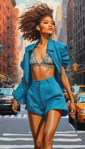 woman walking,world digital painting,female runner,pedestrian,sprint woman,digital painting,a pedestrian,girl walking away,oil painting on canvas,oil on canvas,retro woman,freestyle walking,running,sci fiction illustration,new york streets,harlem,oil painting,digital art,fashion vector,african american woman,Illustration,Paper based,Paper Based 19