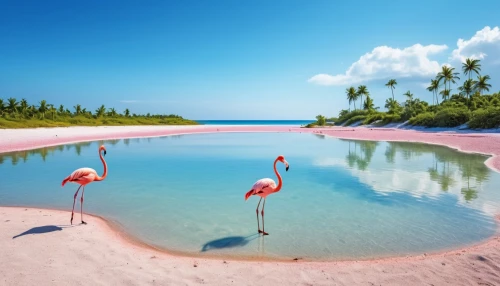 cuba flamingos,pink beach,pink flamingo,flamingos,coral pink sand dunes,flamingoes,pink flamingos,flamingo couple,delight island,greater flamingo,bird island,cayo coco,flamingo,caribbean beach,two flamingo,dream beach,bahamas,tropical beach,tropical island,dominican republic,Photography,General,Realistic