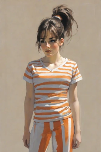 child portrait,horizontal stripes,child girl,portrait of a girl,girl with cloth,bjork,color pencil,girl-in-pop-art,little girl in wind,children is clothing,girl in t-shirt,the little girl,orange,colored pencil background,oil painting,girl portrait,girl with cereal bowl,girl drawing,colored pencil,little girl,Digital Art,Poster