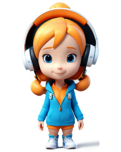 headphone,cute cartoon character,clementine,chibi girl,agnes,pororo the little penguin,cute cartoon image,3d model,vector girl,pubg mascot,headphones,earphone,listening to music,headset,3d figure,audio player,headset profile,plug-in figures,nora,mp3 player accessory,Unique,3D,3D Character