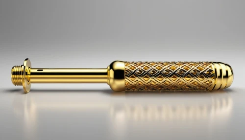 push pin,transverse flute,ball-peen hammer,pepper mill,stainless steel screw,camacho trumpeter,vector screw,golden candlestick,a flashlight,writing instrument accessory,thimble,gold lacquer,dagger,double reed,torch tip,samurai sword,tactical flashlight,baton,pushpin,mandrel,Photography,General,Realistic
