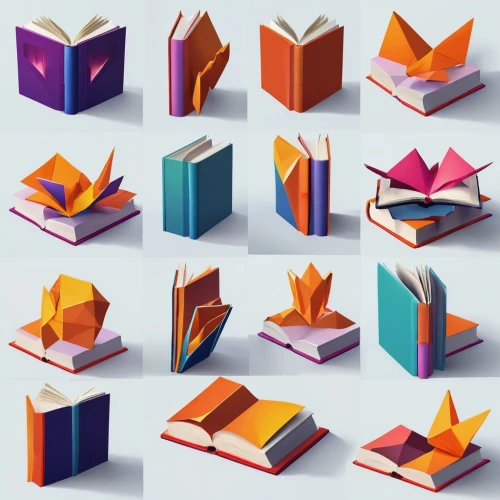book pages,book bindings,book gift,books,book glasses,origami,the books,origami paper,bookend,pencil icon,music books,bookshelves,folded paper,book stack,pile of books,novels,dribbble icon,stack of books,library book,low-poly,Unique,3D,Low Poly