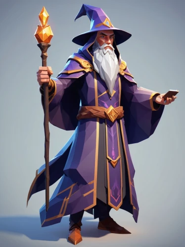 wizard,magus,the wizard,magistrate,mage,gandalf,dodge warlock,scandia gnome,dane axe,wizards,aesulapian staff,candlemaker,archimandrite,merlin,celebration cape,quarterstaff,witch's hat icon,undead warlock,gnome,dwarf sundheim,Unique,3D,Low Poly