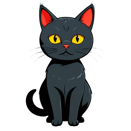 cat vector,jiji the cat,domestic short-haired cat,cartoon cat,my clipart,black cat,pet black,breed cat,capricorn kitz,clipart sticker,chartreux,vector illustration,cat cartoon,gray cat,american wirehair,clipart,felidae,hollyleaf cherry,european shorthair,american shorthair,Unique,Design,Sticker