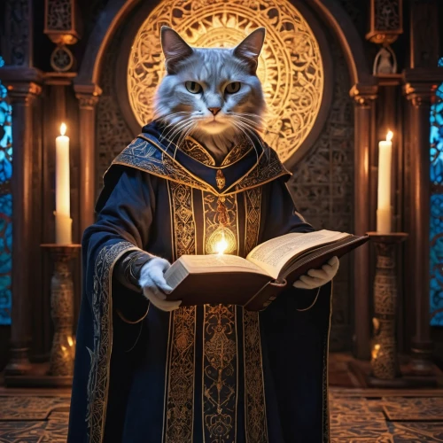 merlin,scholar,magistrate,cat european,the abbot of olib,archimandrite,chartreux,cat image,cat,lord who rings,emperor,high priest,choir master,napoleon cat,magus,the cat,the cat and the,regal,priest,magic book,Photography,General,Realistic