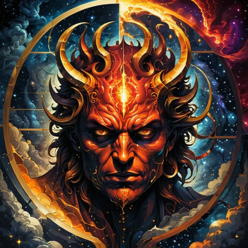 trioceros,pagan,zodiac,devil,helios,lokportrait,sun god,medusa,taurus,nataraja,zodiac sign,the zodiac sign taurus,archangel,zodiac sign leo,poseidon,zodiac sign gemini,sol,gorgon,cg artwork,shiva,Illustration,Realistic Fantasy,Realistic Fantasy 25