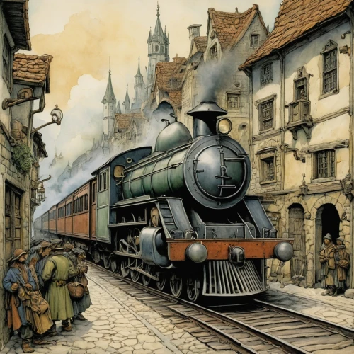 hogwarts express,hogwarts,wernigerode,steam locomotives,steam special train,vintage illustration,bremen,merchant train,coaches and locomotive on rails,scotsman,hamelin,children's railway,steam locomotive,the bavarian railway museum,steam train,york,bamberg,colmar,the train,goslar,Illustration,Paper based,Paper Based 29