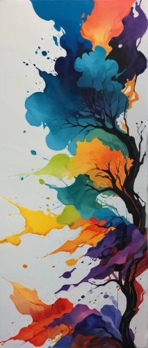 watercolor tree,painted tree,colorful tree of life,watercolor paint strokes,printing inks,painting technique,watercolor leaves,colorful background,glass painting,watercolor background,abstract watercolor,colored leaves,watercolor pine tree,thick paint strokes,abstract painting,colorful leaves,art painting,fallen colorful,harmony of color,splash of color,Conceptual Art,Fantasy,Fantasy 03