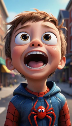 peter,kid hero,cute cartoon character,cinema 4d,spider-man,cgi,spider,surprised,spiderman,spider man,peter i,arachnophobia,animated cartoon,cute cartoon image,marvels,spider bouncing,3d render,3d rendered,children's background,animated,Illustration,Abstract Fantasy,Abstract Fantasy 01
