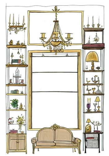 china cabinet,shelving,armoire,antique furniture,room divider,dollhouse accessory,dressing table,cabinetry,chiffonier,kitchen cabinet,pantry,art nouveau frames,art nouveau design,gold stucco frame,bookcase,shelves,cabinets,cabinet,kitchen shop,orrery