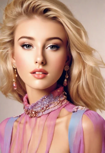 realdoll,barbie doll,airbrushed,artificial hair integrations,jeweled,beautiful young woman,bridal jewelry,beautiful model,blonde woman,blond girl,vintage makeup,doll's facial features,blonde girl,barbie,model beauty,pretty young woman,princess' earring,pearl necklaces,romantic look,pink beauty
