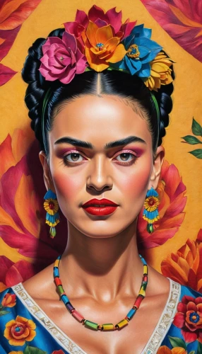 frida,mexican culture,oil painting on canvas,rosa bonita,girl in flowers,mexican,polynesian girl,flower painting,boho art,fabric painting,art painting,hispanic,hula,khokhloma painting,pachamama,meticulous painting,painting technique,guatemalan,mexico,color pencils,Conceptual Art,Daily,Daily 17