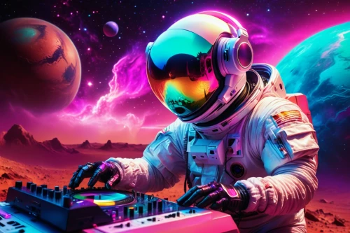 electronic music,astronautics,astronaut,dj,space voyage,space art,music background,spaceman,cosmonaut,space walk,astronauts,synthesizer,space,spacefill,extraterrestrial life,space craft,orbital,scene cosmic,electronic,outer space,Conceptual Art,Sci-Fi,Sci-Fi 28