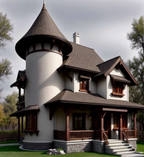 model house,fairy tale castle,miniature house,3d rendering,two story house,house shape,victorian house,crispy house,crooked house,traditional house,exterior decoration,architectural style,render,wooden house,witch's house,house drawing,the gingerbread house,fairytale castle,house painting,large home