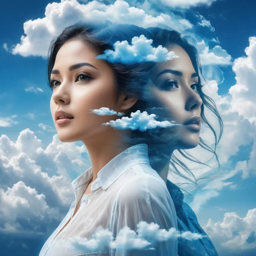 photo manipulation,image manipulation,mystical portrait of a girl,photoshop manipulation,cloud shape frame,cloud image,vietnamese woman,photomanipulation,woman thinking,self hypnosis,asian vision,sky,asian woman,cloud play,digital compositing,portrait background,fall from the clouds,fantasy picture,fantasy portrait,skyflower,Photography,Artistic Photography,Artistic Photography 07