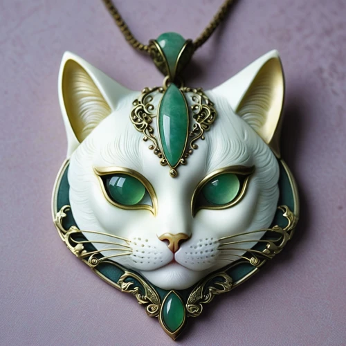 malachite,emerald,enamelled,lucky cat,cuban emerald,art deco ornament,vintage ornament,feline look,gift of jewelry,house jewelry,grave jewelry,arabian mau,jewelery,jewelry（architecture）,amulet,feline,emerald lizard,anahata,pendant,capricorn kitz,Illustration,Realistic Fantasy,Realistic Fantasy 15