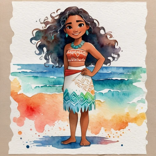 moana,polynesian girl,watercolor mermaid,hula,luau,tiana,the sea maid,polynesian,aloha,maui,mermaid,little mermaid,mermaid background,watercolors,mermaid scale,lilo,water colors,mermaid vectors,watercolor background,molokai,Illustration,Paper based,Paper Based 25