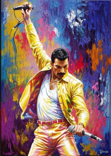 freddie mercury,lando,the king of pop,elvis,elvis impersonator,solo entertainer,solo,70's icon,modern pop art,che,yellow wall,disco,capoeira,power icon,dig it up,80s,artists of stars,wall art,conquistador,legend