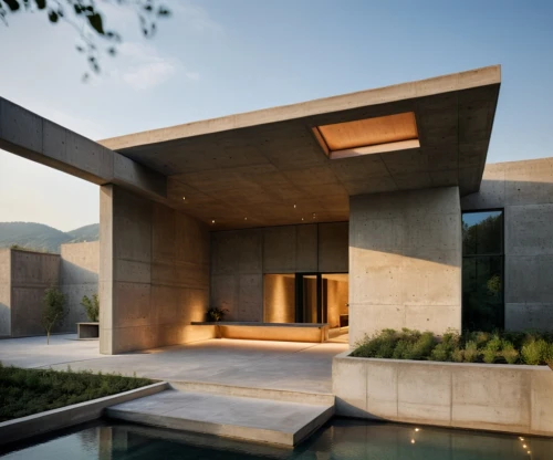 corten steel,dunes house,modern house,cubic house,modern architecture,cube house,exposed concrete,roof landscape,concrete ceiling,pool house,residential house,house in mountains,futuristic architecture,luxury property,concrete blocks,beautiful home,house in the mountains,jewelry（architecture）,concrete construction,private house,Photography,General,Cinematic