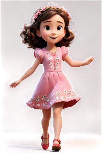 little girl in pink dress,agnes,doll dress,princess anna,princess sofia,little girl dresses,a girl in a dress,dress doll,cute cartoon character,rosa ' the fairy,clove pink,little girl twirling,rosa 'the fairy,female doll,cute cartoon image,little girl fairy,tiana,the girl in nightie,animated cartoon,little princess,Unique,3D,3D Character