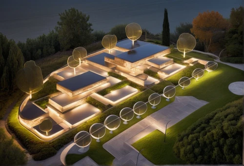 landscape lighting,3d rendering,bendemeer estates,hacienda,persian architecture,model house,build by mirza golam pir,mansion,luxury property,roman villa,villa,luxury home,country estate,private estate,villa balbiano,3d render,render,roof landscape,private house,alhambra,Photography,General,Natural