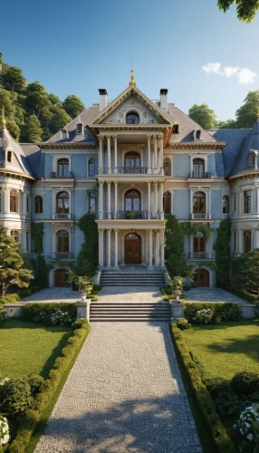 bendemeer estates,chateau,mansion,luxury property,luxury home,manor,chateau margaux,country estate,villa,villa balbianello,3d rendering,beta-himachalen,belvedere,luxury real estate,beautiful home,garden elevation,château,large home,private house,house in the mountains,Photography,General,Realistic